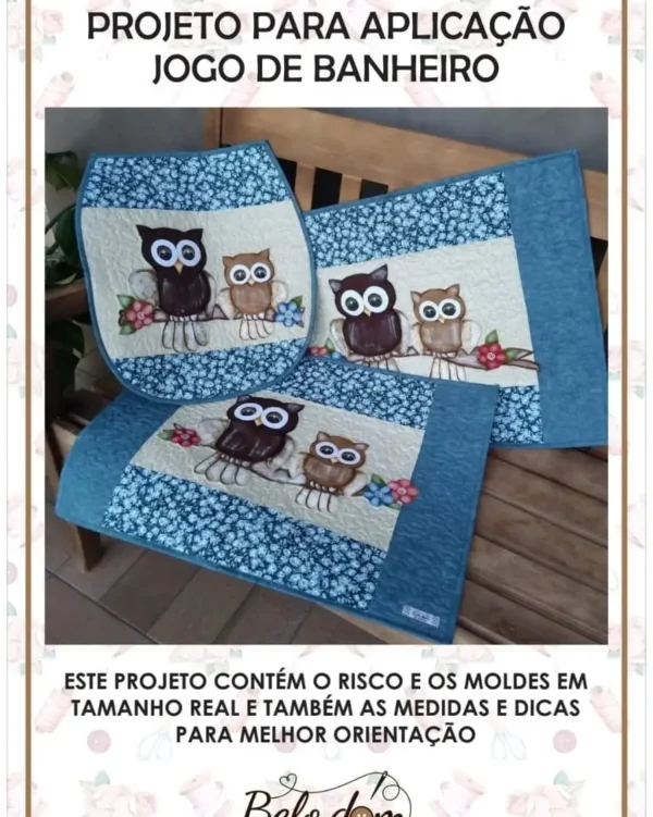 Projeto Jogo de Banheiro Corujas