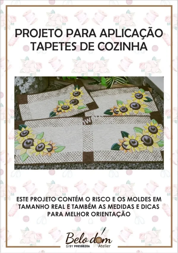 Projeto para Aplicação Tapetes Cozinha Girassol